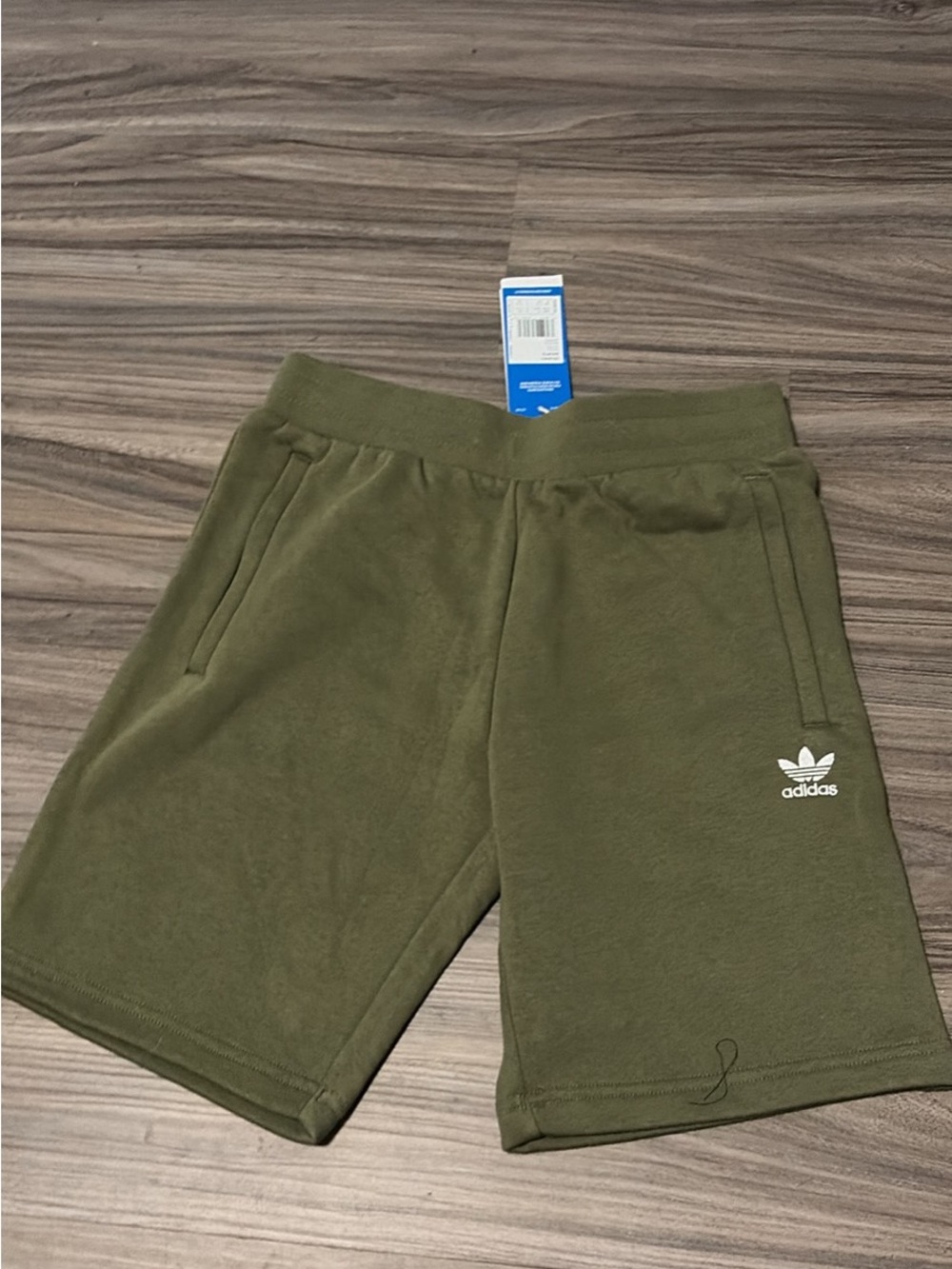 adidas Men’s Olive Trefoil Fleece Athletic Shorts